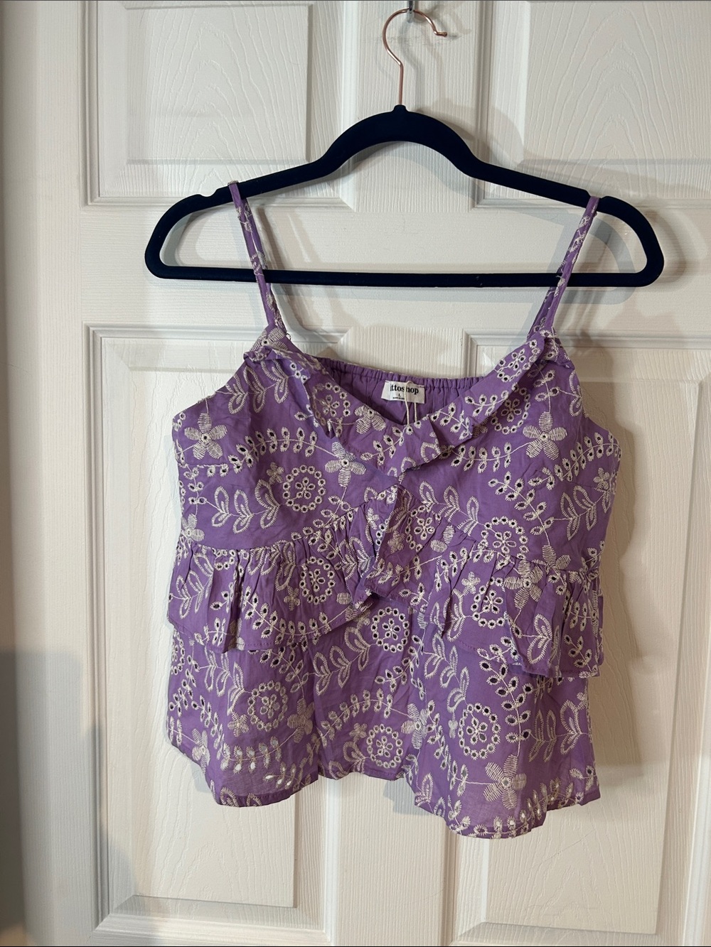 mittoshop Lavender Eyelet Ruffle Cami